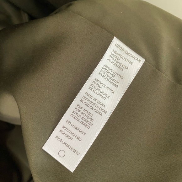 Good American Twill Tie Waist Belted Blazer Dark Green Size 4XL Academia Preppy - Picture 10 of 14